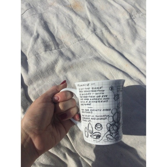 Disney sketch book mug Minnie Mouse black white coffee cup draw Valentine’s - Picture 1 of 9